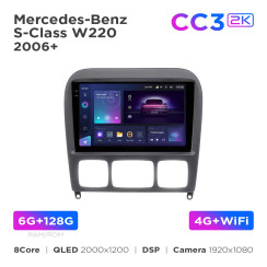Radio samochodowe Teyes CC3 2k 6+128 Gb Mercedes-Benz S-Class W220 2006+ Black 9"