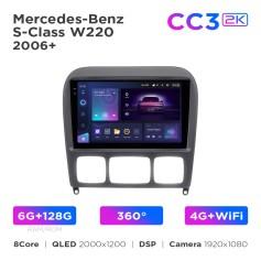 Radio samochodowe Teyes CC3 2k 6+128 Gb 360° Mercedes-Benz S-Class W220 2006+ Black 9"