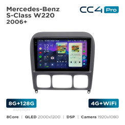 Radio samochodowe Teyes CC4 Pro 2k 8+128 Gb Mercedes-Benz S-Class W220 2006+ Black 9"