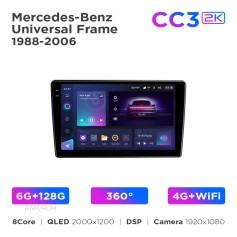 Radio samochodowe Teyes CC3 2k 6+128 Gb 360° Mercedes-Benz Universal Frame 1998-2006 9"