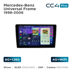 Radio samochodowe Teyes CC4 Pro 2k 8+128 Gb Mercedes-Benz Universal Frame 1998-2006 9"