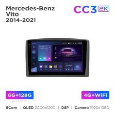 Radio samochodowe Teyes CC3 2k 6+128 Gb Mercedes-Benz Vito 2014-2021 Black A-Mod 10"