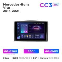 Radio samochodowe Teyes CC3 2k 6+128 Gb 360° Mercedes-Benz Vito 2014-2021 Black A-Mod 10"