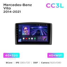 Radio samochodowe Teyes CC3L 4+32 Gb Mercedes-Benz Vito 2014-2021 Black A-Mod 10"