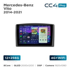 Radio samochodowe Teyes CC4 Pro 2k 12+256 Gb Mercedes-Benz Vito 2014-2021 Black A-Mod 10"