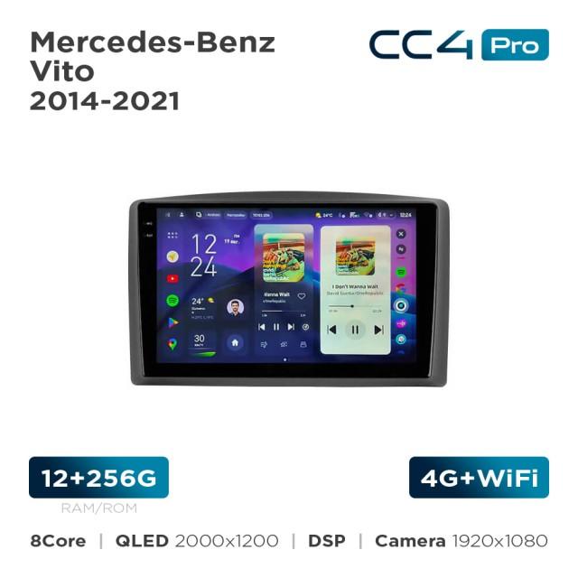 Radio samochodowe Teyes CC4 Pro 2k 12+256 Gb Mercedes-Benz Vito 2014-2021 Black A-Mod 10"