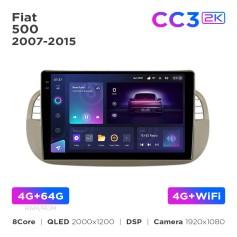 Radio samochodowe Teyes CC3 2k 4+64 Gb Fiat 500 2007-2015 Beige 9"