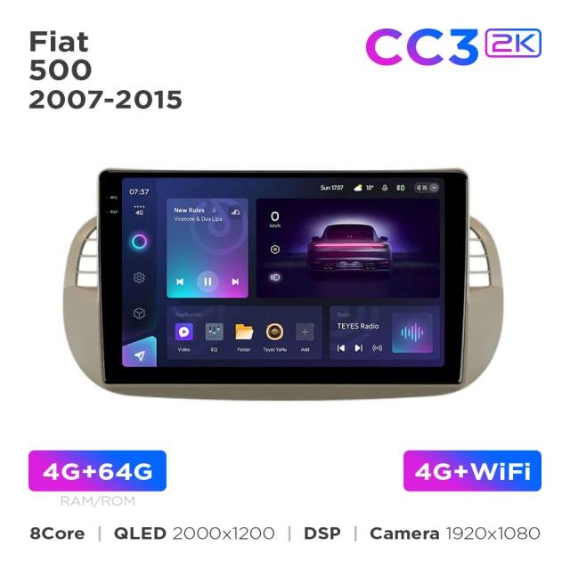 Radio samochodowe Teyes CC3 2k 4+64 Gb Fiat 500 2007-2015 Beige 9"