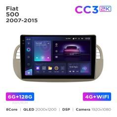 Radio samochodowe Teyes CC3 2k 6+128 Gb Fiat 500 2007-2015 Beige 9"