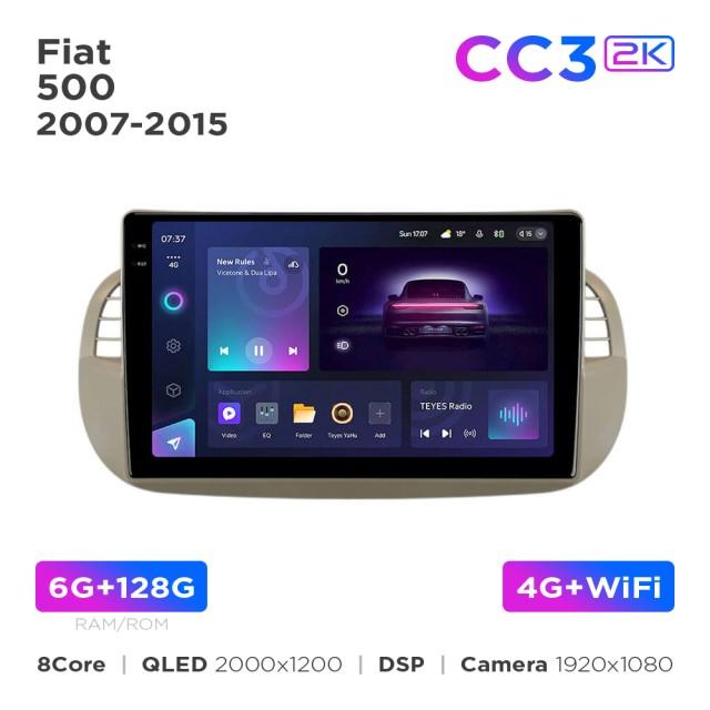 Radio samochodowe Teyes CC3 2k 6+128 Gb Fiat 500 2007-2015 Beige 9"