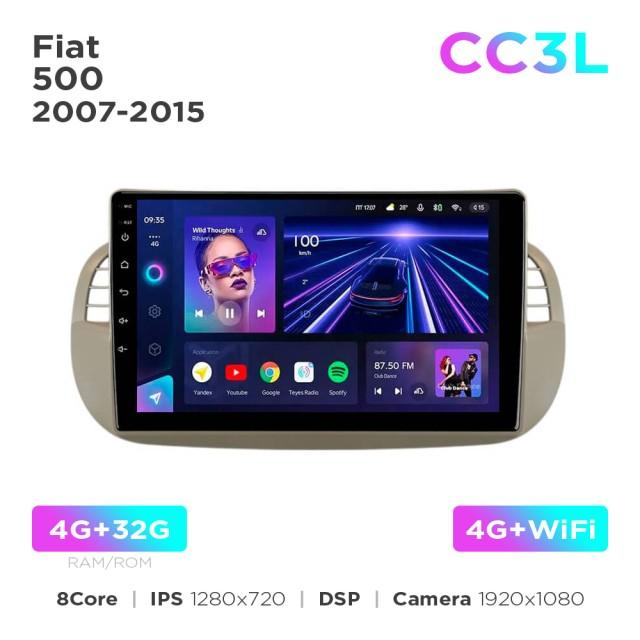 Radio samochodowe Teyes CC3L 4+32 Gb Fiat 500 2007-2015 Beige 9"