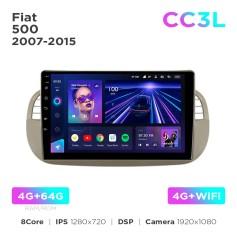 Radio samochodowe Teyes CC3L 4+64 Gb Fiat 500 2007-2015 Beige 9"