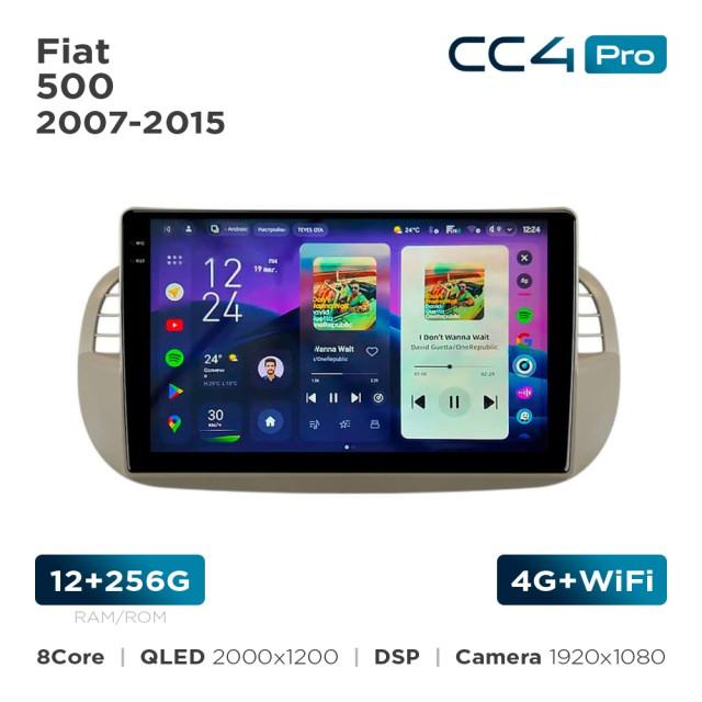 Radio samochodowe Teyes CC4 Pro 2k 12+256 Gb Fiat 500 2007-2015 Beige 9"