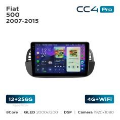 Radio samochodowe Teyes CC4 Pro 2k 12+256 Gb Fiat 500 2007-2015 Black 9"