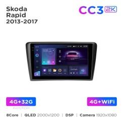 Radio samochodowe Teyes CC3 2k 4+32 Gb Skoda Rapid 2013-2017 10"
