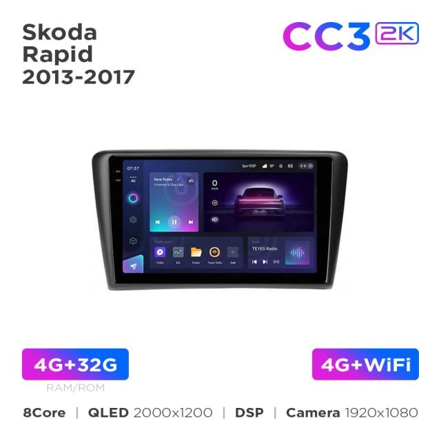 Radio samochodowe Teyes CC3 2k 4+32 Gb Skoda Rapid 2013-2017 10"