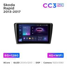 Radio samochodowe Teyes CC3 2k 6+128 Gb Skoda Rapid 2013-2017 10"