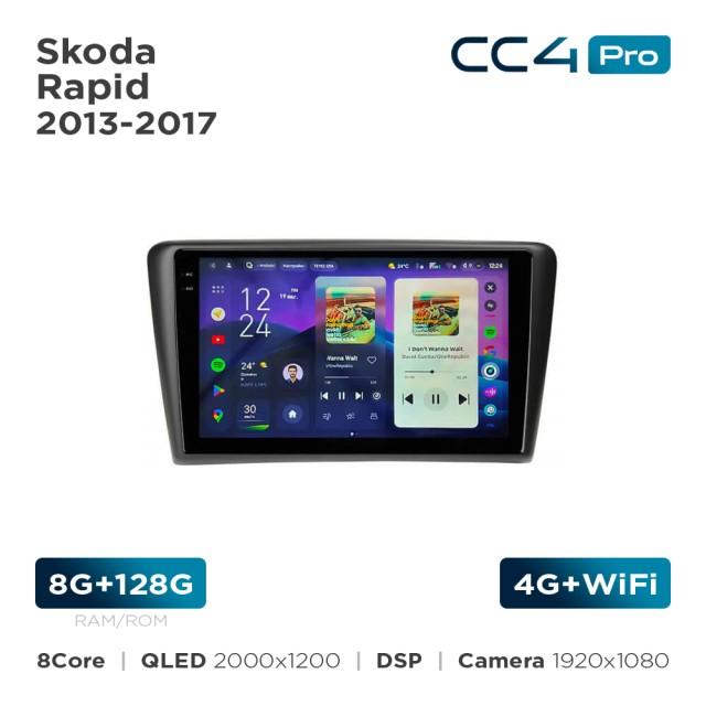 Radio samochodowe Teyes CC4 Pro 2k 8+128 Gb Skoda Rapid 2013-2017 10"