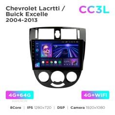 Radio samochodowe Teyes CC3L 4+64 Gb Chevrolet Lacetti / Buick Excelle 2004-2013 MT AC UV Black 10"