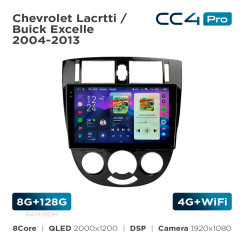 Radio samochodowe Teyes CC4 Pro 2k 8+128 Gb Chevrolet Lacetti / Buick Excelle 2004-2013 MT AC UV Black 10"